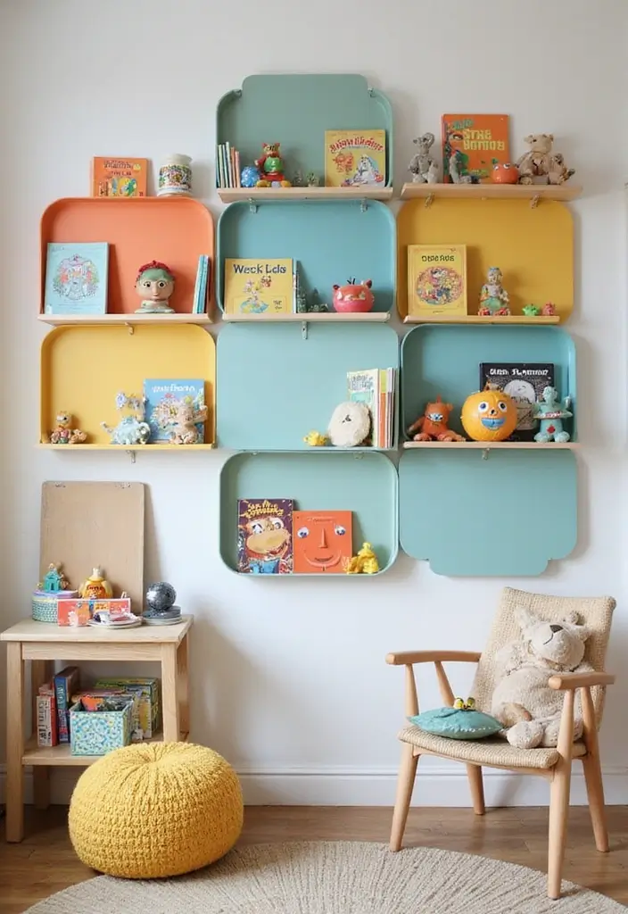30 Kids Bedroom Shelving Ideas That Keep Things Cute & Organized - 29. Modular Wall Panels