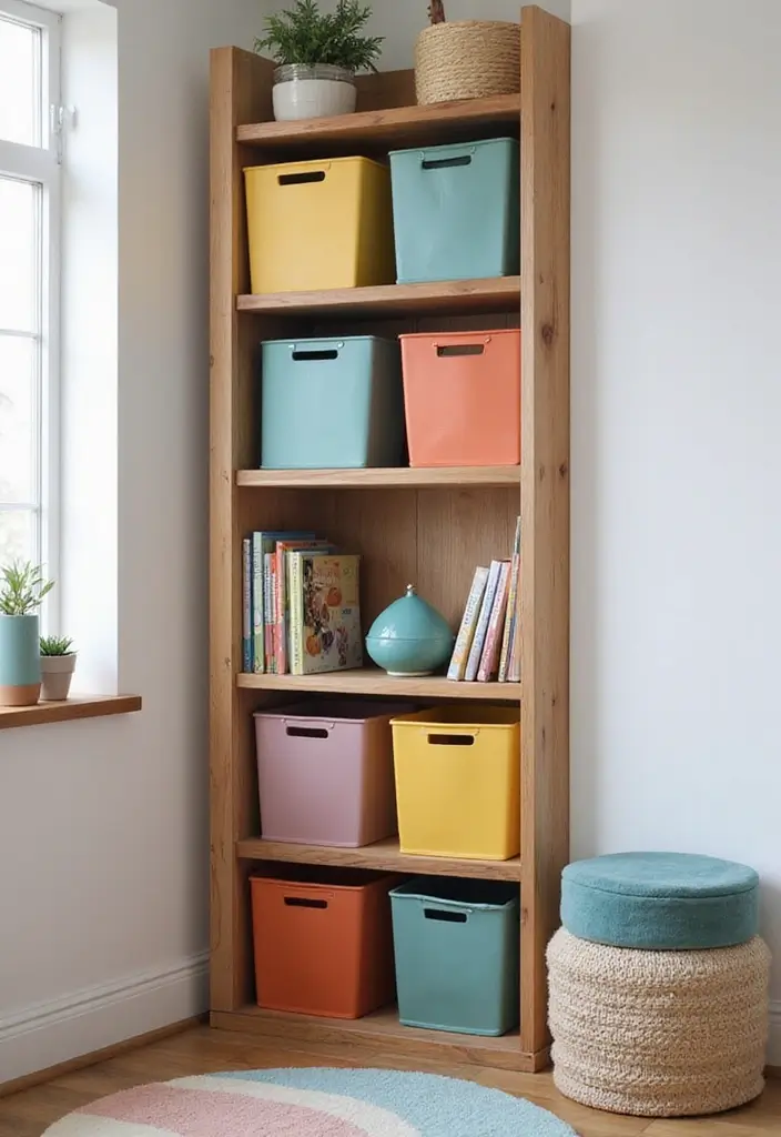 30 Kids Bedroom Shelving Ideas That Keep Things Cute & Organized - 4. Corner Shelving Units