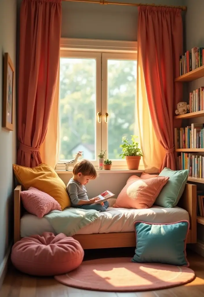 30 Kids Shared Bedroom Ideas That Are Functional and Fun - 10. Cozy Reading Nook