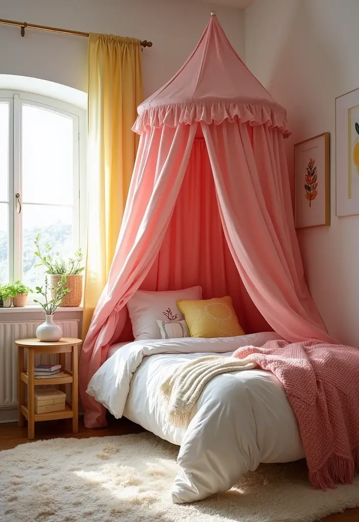30 Kids Shared Bedroom Ideas That Are Functional and Fun - 14. Playful Canopy Beds