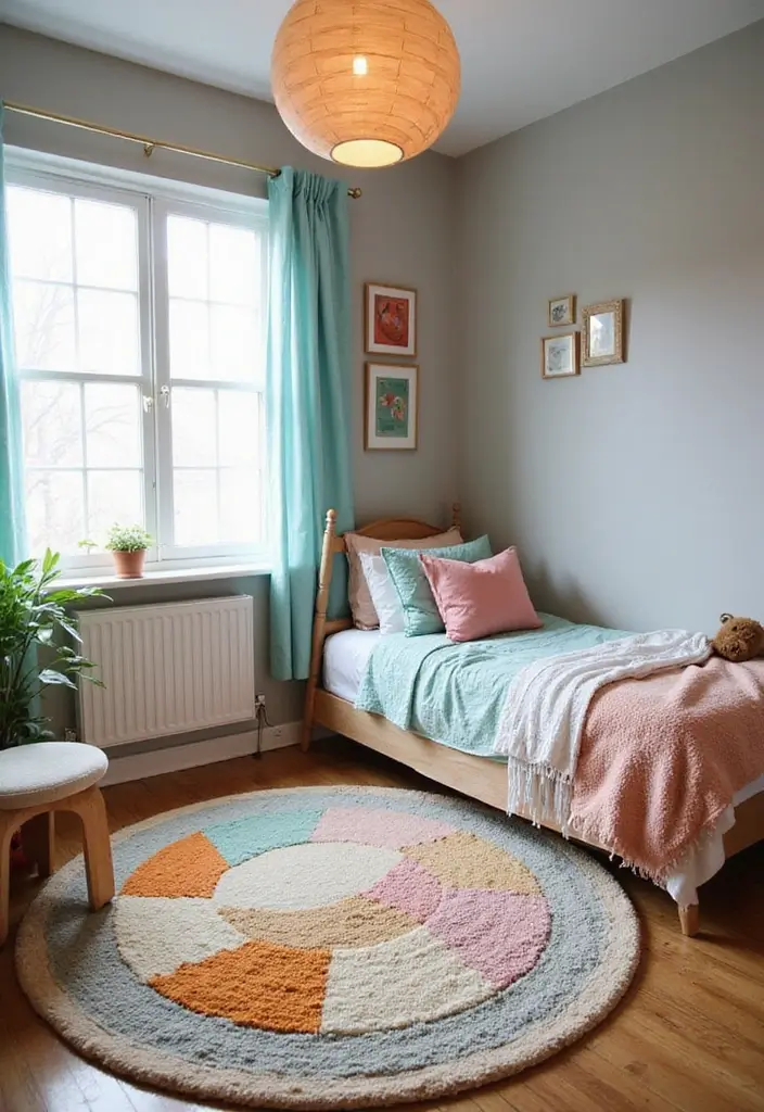 30 Kids Shared Bedroom Ideas That Are Functional and Fun - 16. Soft Area Rugs