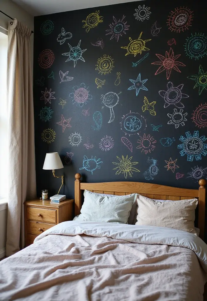 30 Kids Shared Bedroom Ideas That Are Functional and Fun - 25. Chalkboard Walls