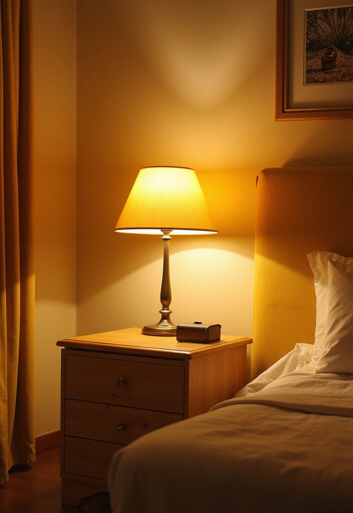 30 Mustard Yellow Bedroom Ideas That Add Cheerful Warmth - 11. Brighten with Lighting