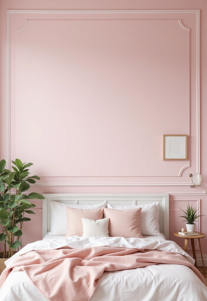 30 Pink Aesthetic Bedroom Ideas That Feel Sweet and Modern - 1. Pastel Pink Walls for a Soft Glow