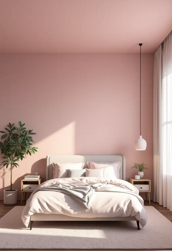 30 Pink Aesthetic Bedroom Ideas That Feel Sweet and Modern - 12. Statement Pink Ceiling