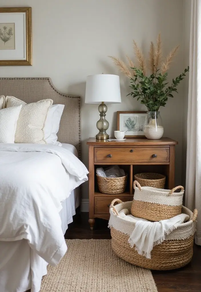 30 Renter Friendly Bedroom Ideas That Are Easy & Affordable - 12. Stylish Baskets