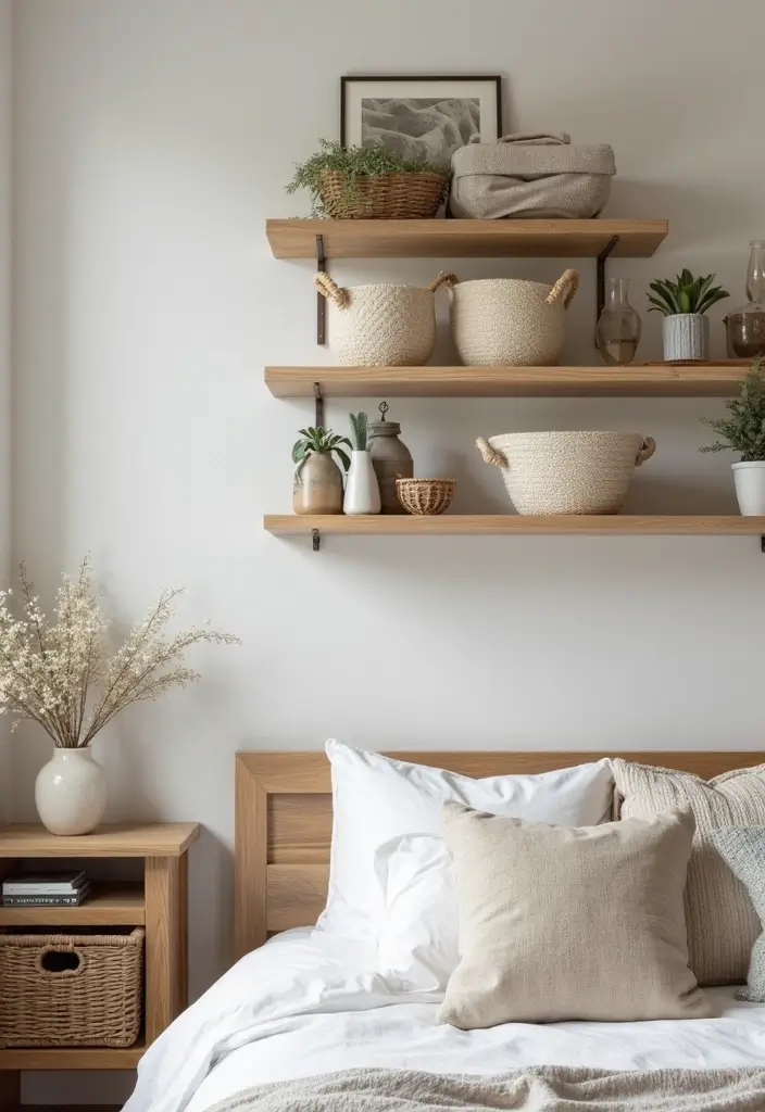 30 Renter Friendly Bedroom Ideas That Are Easy & Affordable - 28. Wall-Mounted Storage