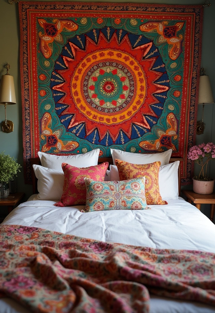 30 Renter Friendly Bedroom Ideas That Are Easy & Affordable - 3. Tapestry Wall Hangings