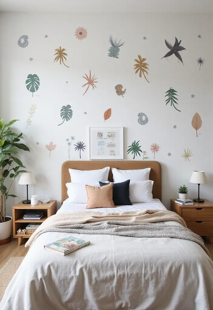 30 Renter Friendly Bedroom Ideas That Are Easy & Affordable - 9. Wall Decals