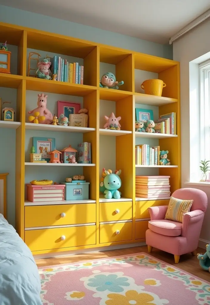30 Room Divider Ideas for Kids Bedroom That Create Cozy Spaces - 12. Storage Units as Dividers