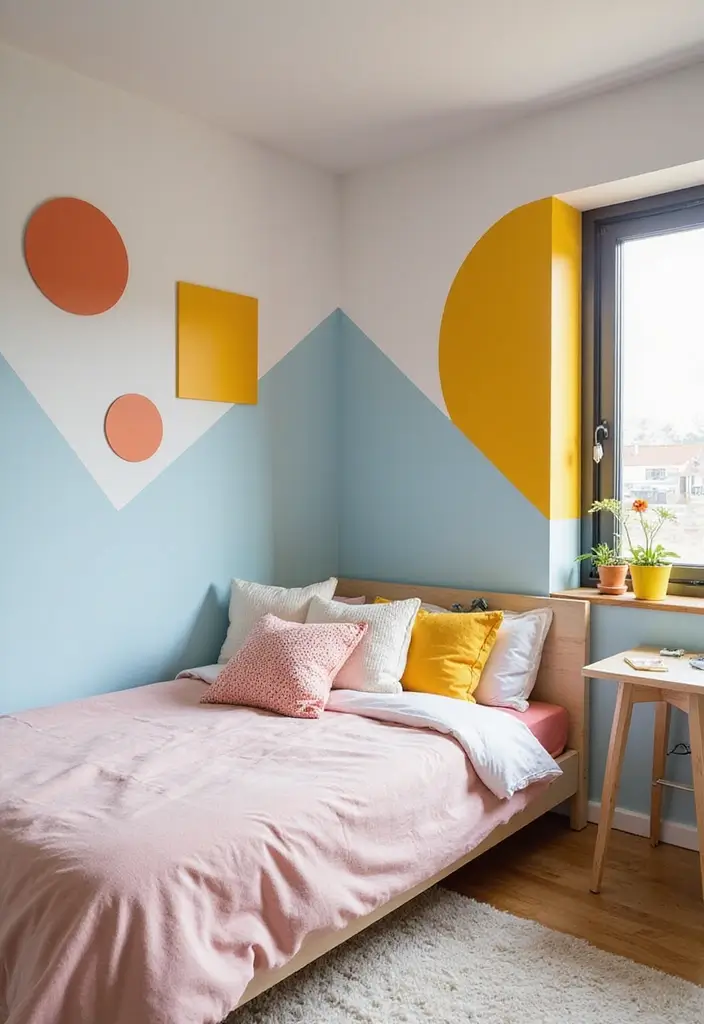 30 Room Divider Ideas for Kids Bedroom That Create Cozy Spaces - 13. Playful Geometric Shapes