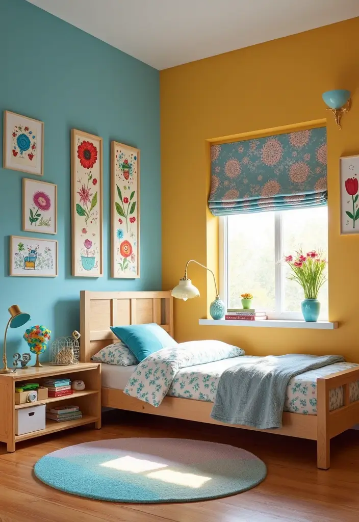 30 Room Divider Ideas for Kids Bedroom That Create Cozy Spaces - 15. Interactive Art Dividers