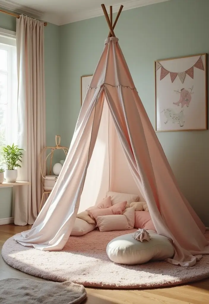 30 Room Divider Ideas for Kids Bedroom That Create Cozy Spaces - 18. Play Tent Dividers