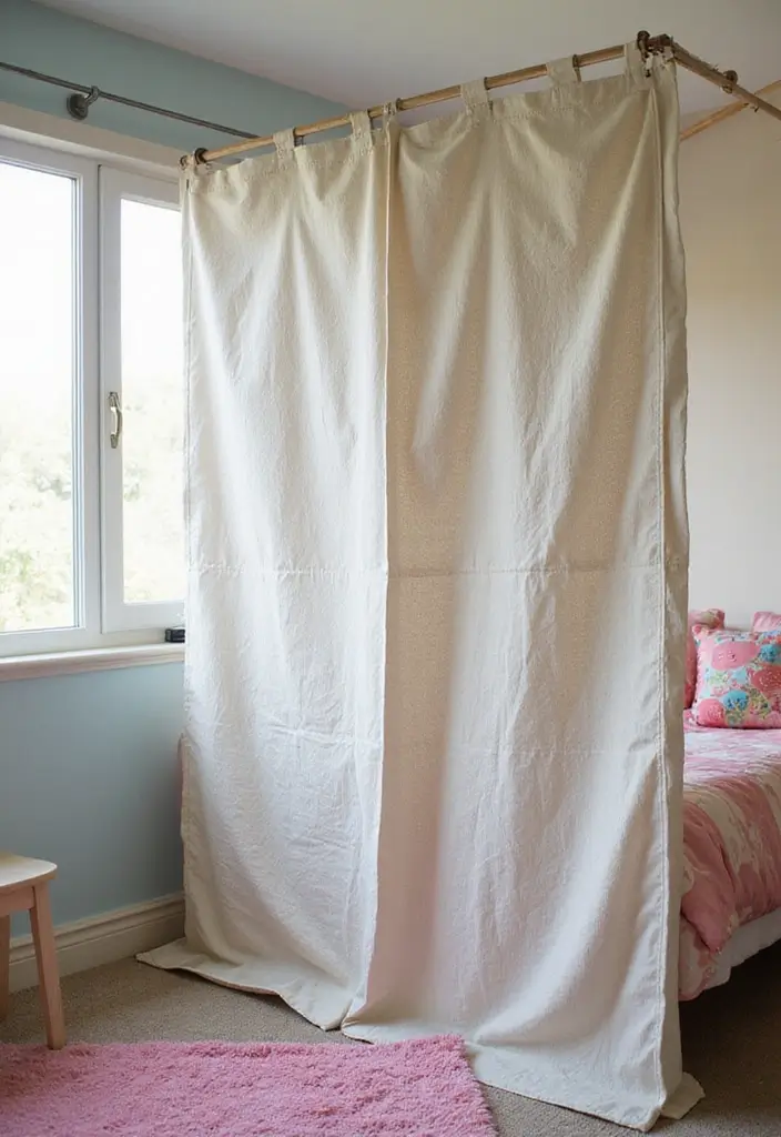 30 Room Divider Ideas for Kids Bedroom That Create Cozy Spaces - 19. Fabric Panels with Velcro