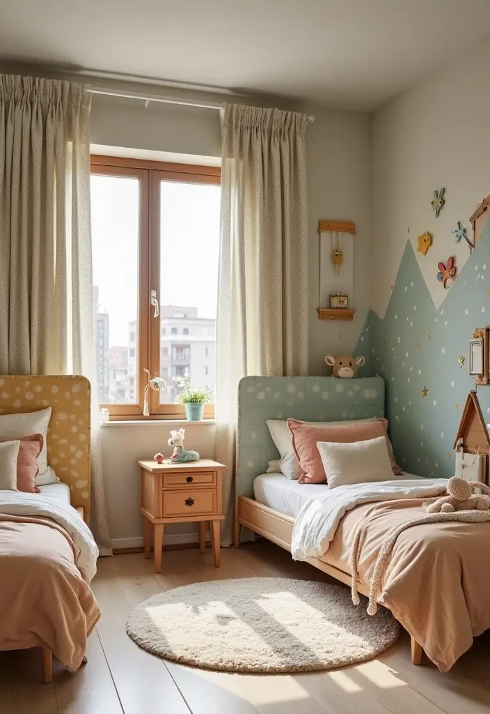 30 Room Divider Ideas for Kids Bedroom That Create Cozy Spaces - 20. Fabric-Covered Cardboard Dividers