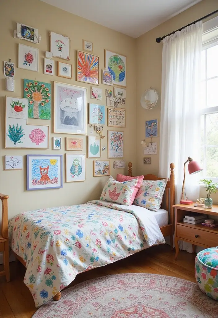 30 Room Divider Ideas for Kids Bedroom That Create Cozy Spaces - 23. Art Display Dividers