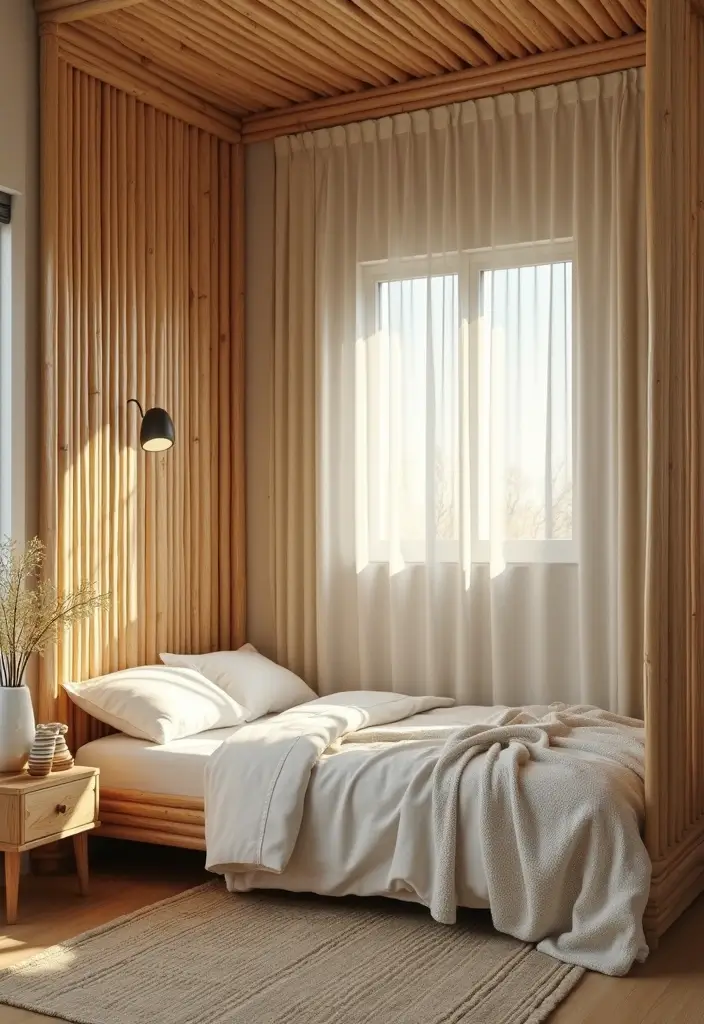 30 Room Divider Ideas for Kids Bedroom That Create Cozy Spaces - 4. Nature-Inspired Bamboo Partitions