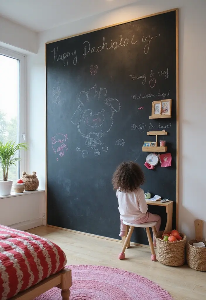 30 Room Divider Ideas for Kids Bedroom That Create Cozy Spaces - 7. Magnetic Blackboards for Dual Functionality