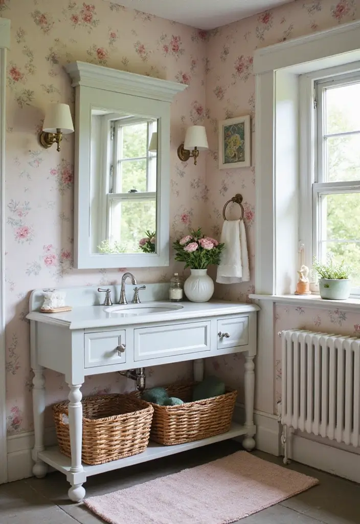 30 Rustic Vanity Ideas for an Earthy & Charming Bedroom - 14. Rustic Cottage Vanity