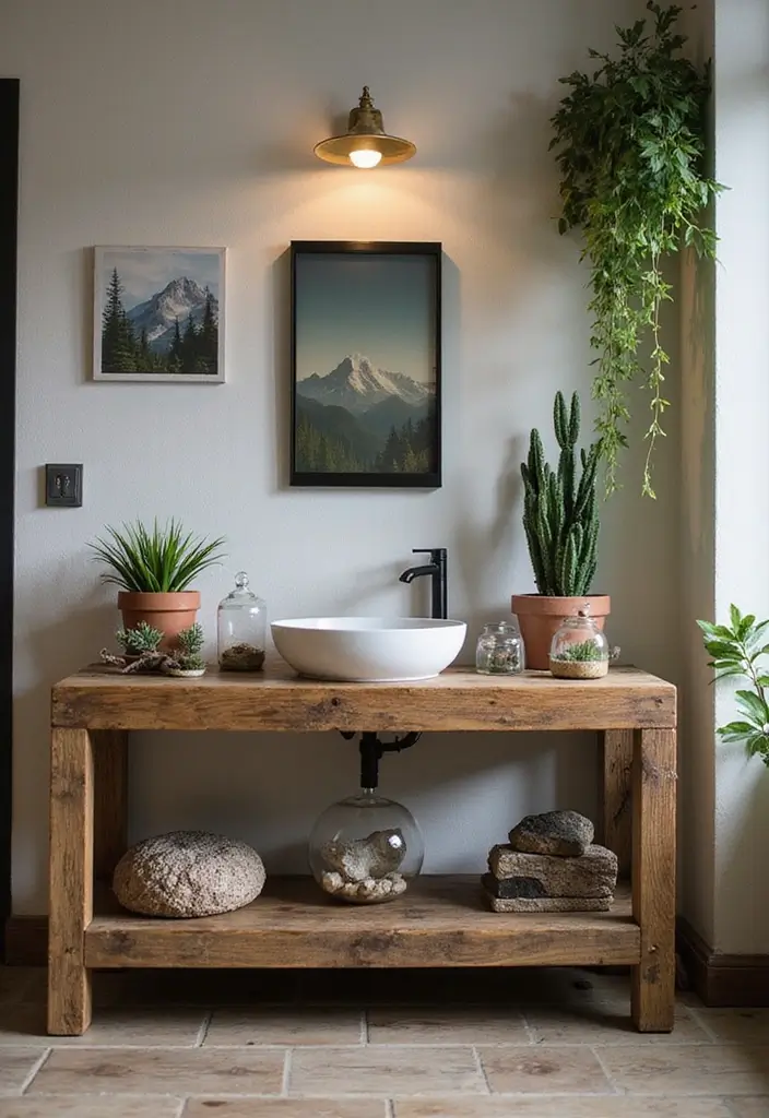 30 Rustic Vanity Ideas for an Earthy & Charming Bedroom - 5. Nature-Inspired Vanity