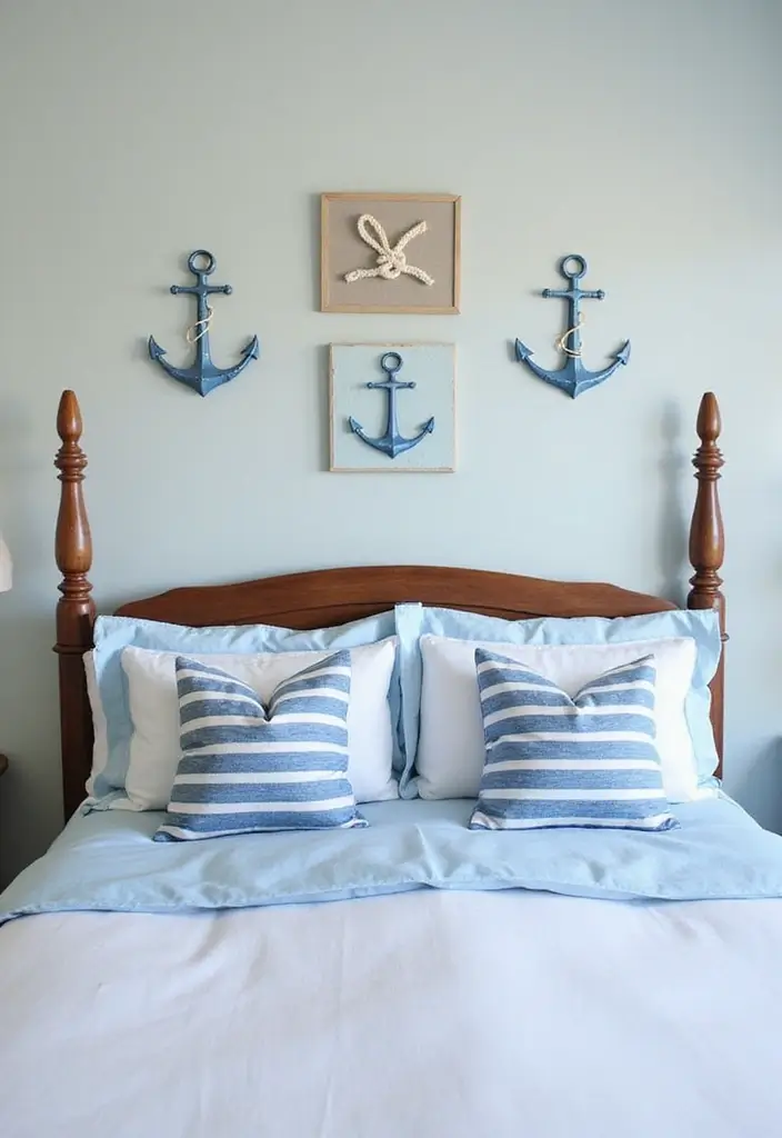 30 Sky Blue Room Ideas Bedroom That Bring Peaceful Energy - 11. Incorporating Nautical Elements