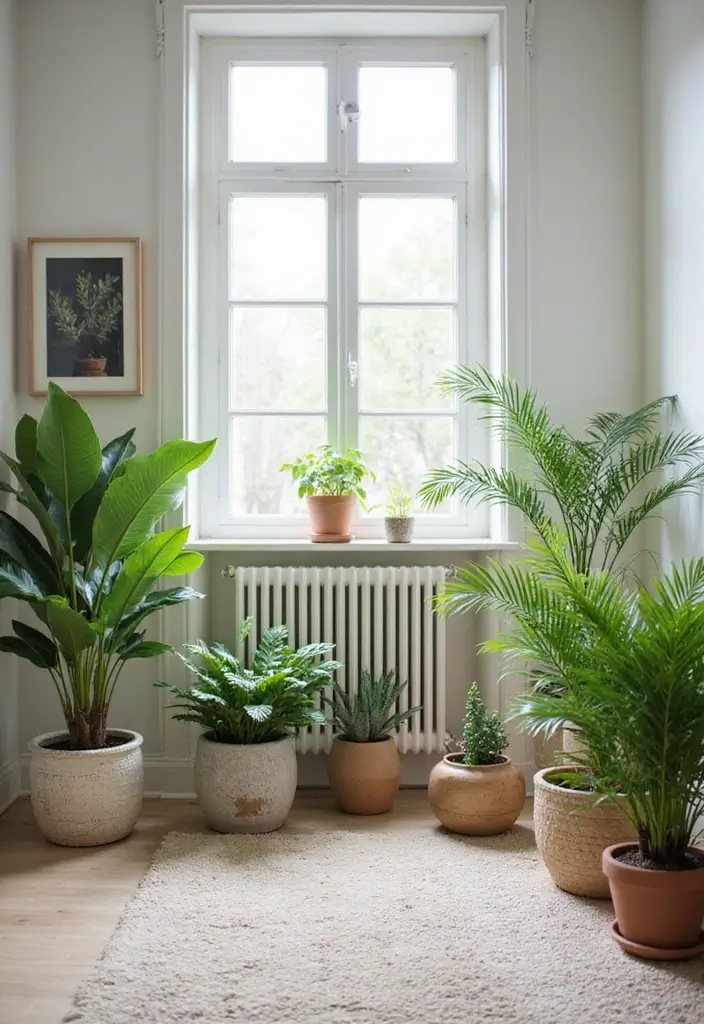 30 Sky Blue Room Ideas Bedroom That Bring Peaceful Energy - 16. Incorporating Nature with Plants