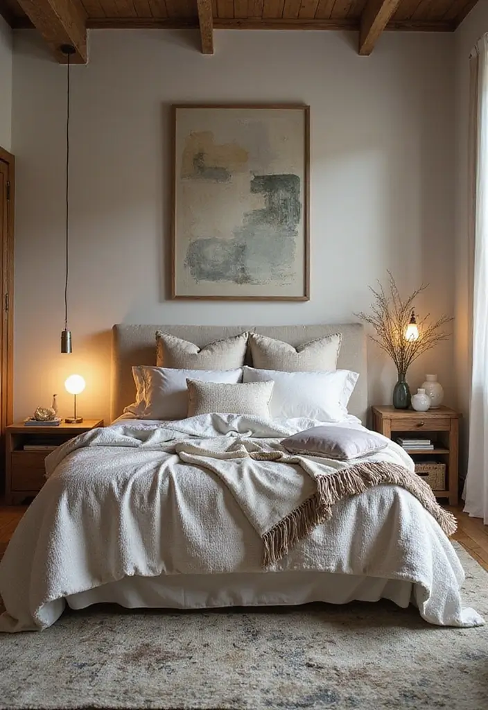 30 Sky Blue Room Ideas Bedroom That Bring Peaceful Energy - 20. Layered Textures