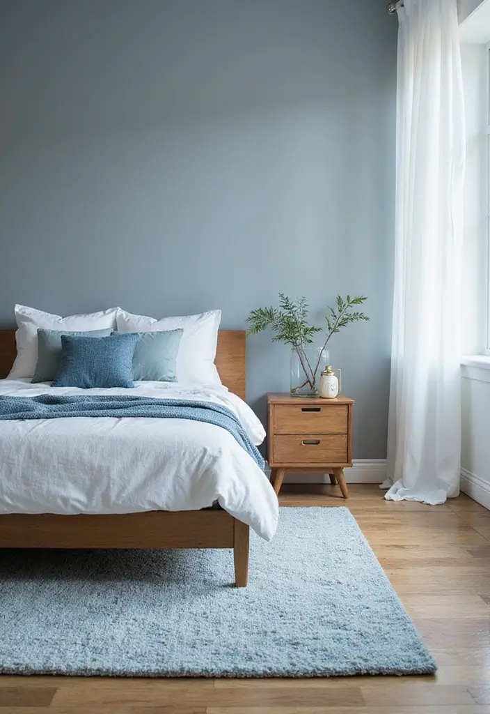 30 Sky Blue Room Ideas Bedroom That Bring Peaceful Energy - 7. Textured Rugs