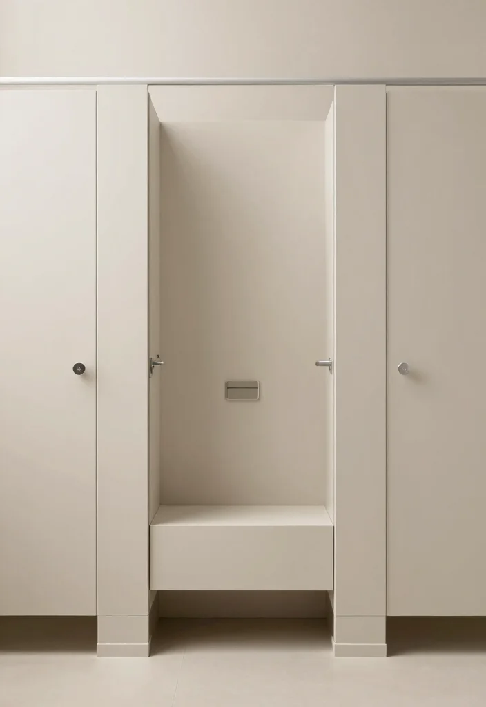 14 Bathroom Stall Ideas For Better Function - 10. Minimalist Aesthetic 1