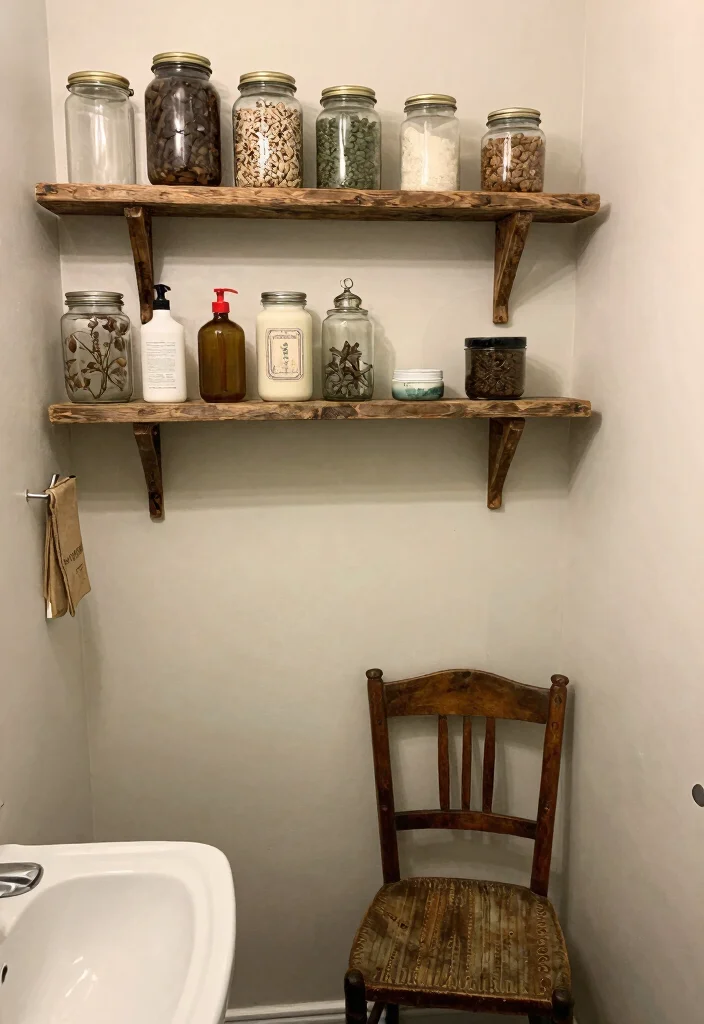 14 Bathroom Stall Ideas For Better Function - 8. Upcycled Decor Elements 1