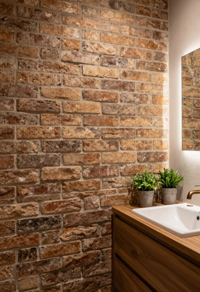 14 Bathroom Tile Texture Ideas That Add Dimension - 3. Rustic Brick for Industrial Charm 1