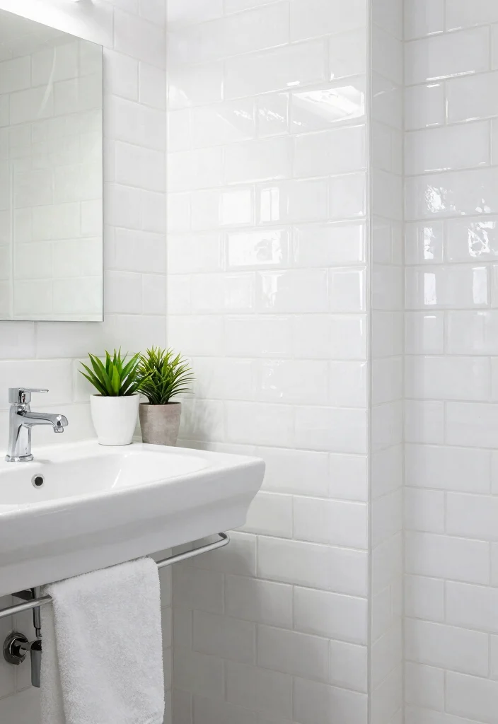 14 Bathroom Tile Texture Ideas That Add Dimension - 4. Glossy Subway Tiles for a Classic Touch 1