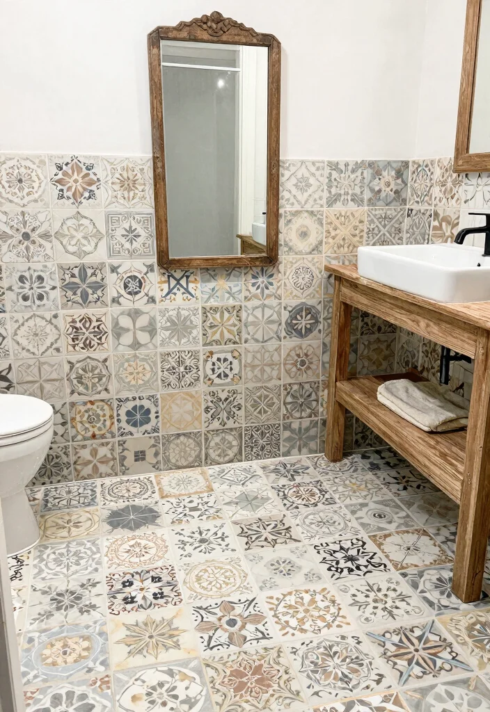 14 Bathroom Tile Texture Ideas That Add Dimension - 9. Vintage Tiles for Timeless Charm 1