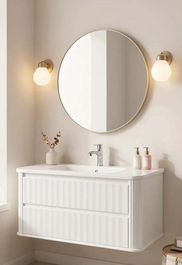 14 Fluted Bathroom Vanity Ideas With Elegant Texture - 2. Elegant White Fluted Vanity 1