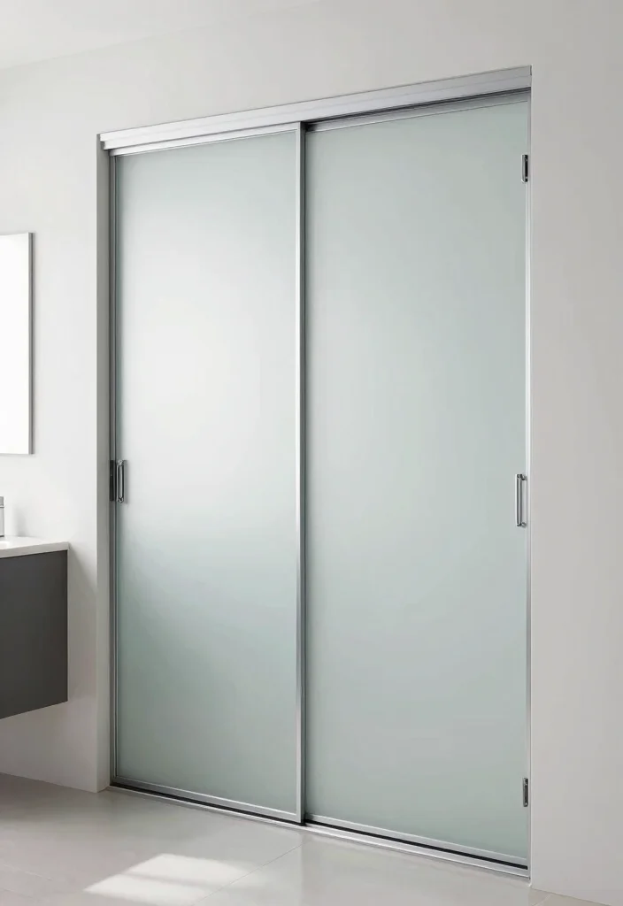 14 Glass Bathroom Door Ideas For Modern Spaces - 14. Frosted Glass Pocket Doors 1