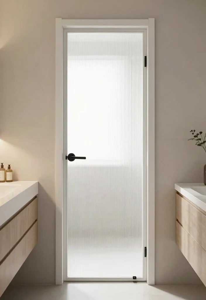 14 Glass Bathroom Door Ideas For Modern Spaces - 5. Minimalist Clear Glass with Frosted Edges 1