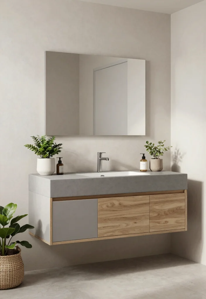 14 Gray Bathroom Vanity Ideas For A Calm Modern Look - 13. Spa-Inspired Gray Vanity 1