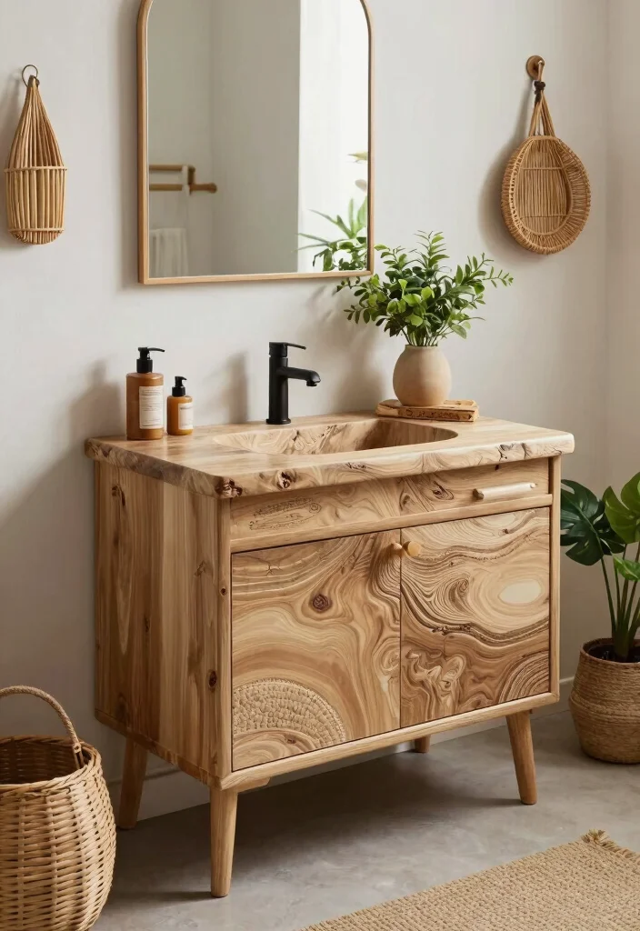 14 Gray Bathroom Vanity Ideas For A Calm Modern Look - 4. Eco-Friendly Recycled Material Vanity 1