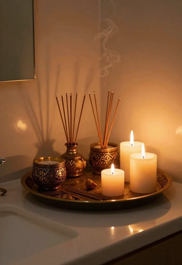 14 Indian Bathroom Ideas With Cultural Style - 13. Traditional Indian Incense and Candles 1