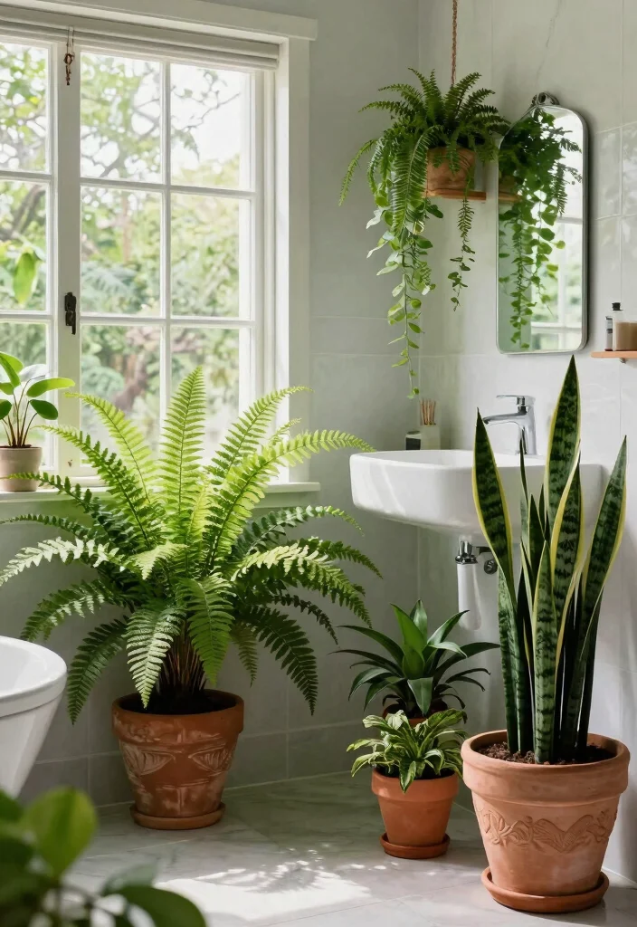 14 Indian Bathroom Ideas With Cultural Style - 14. Greenery and Indoor Plants 1