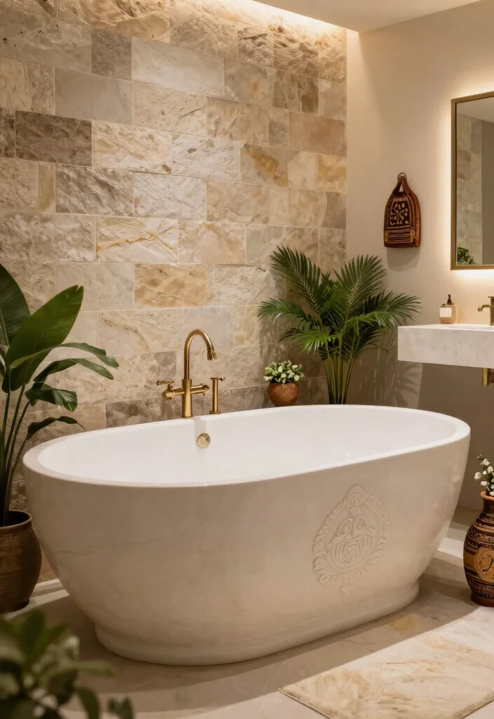 14 Indian Bathroom Ideas With Cultural Style - 6. Luxurious Bathtub Designs 1
