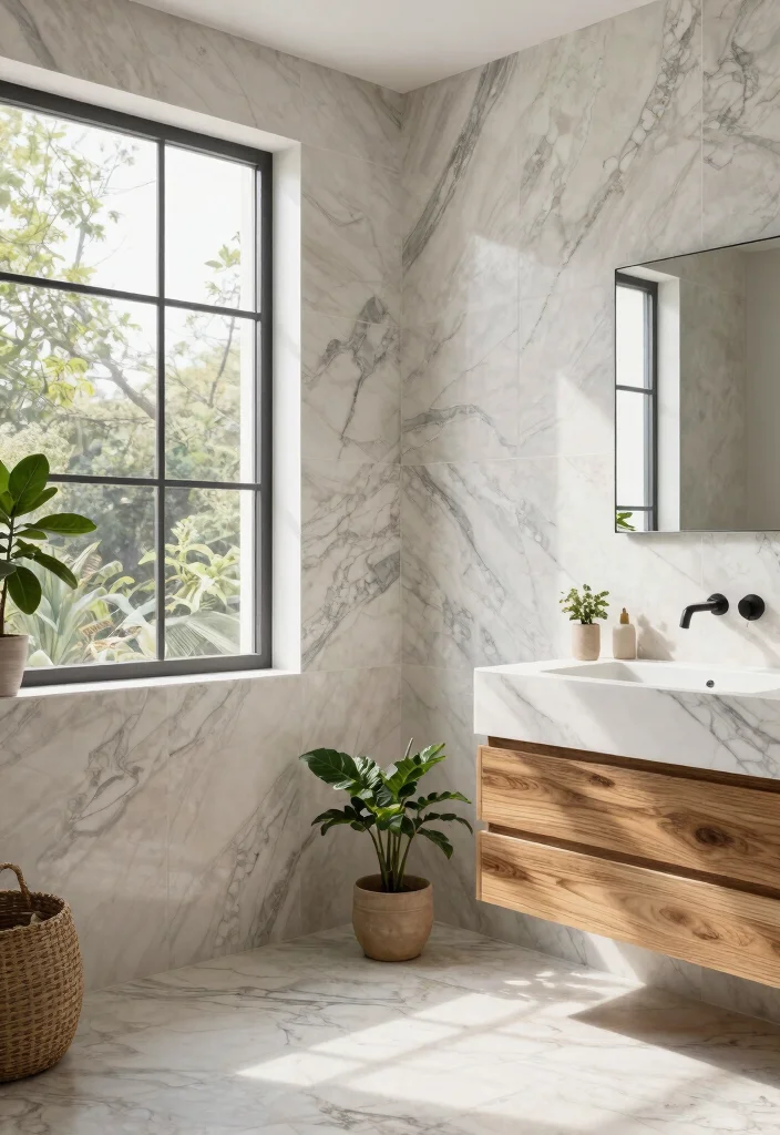 14 Onyx Tile Bathroom Ideas With Luxurious Depth - 10. Eco-Friendly Onyx Tile Choices 1