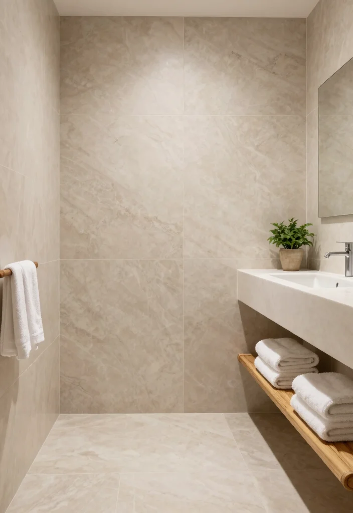 14 Onyx Tile Bathroom Ideas With Luxurious Depth - 2. Earthy Cream Onyx for a Calm Vibe 1