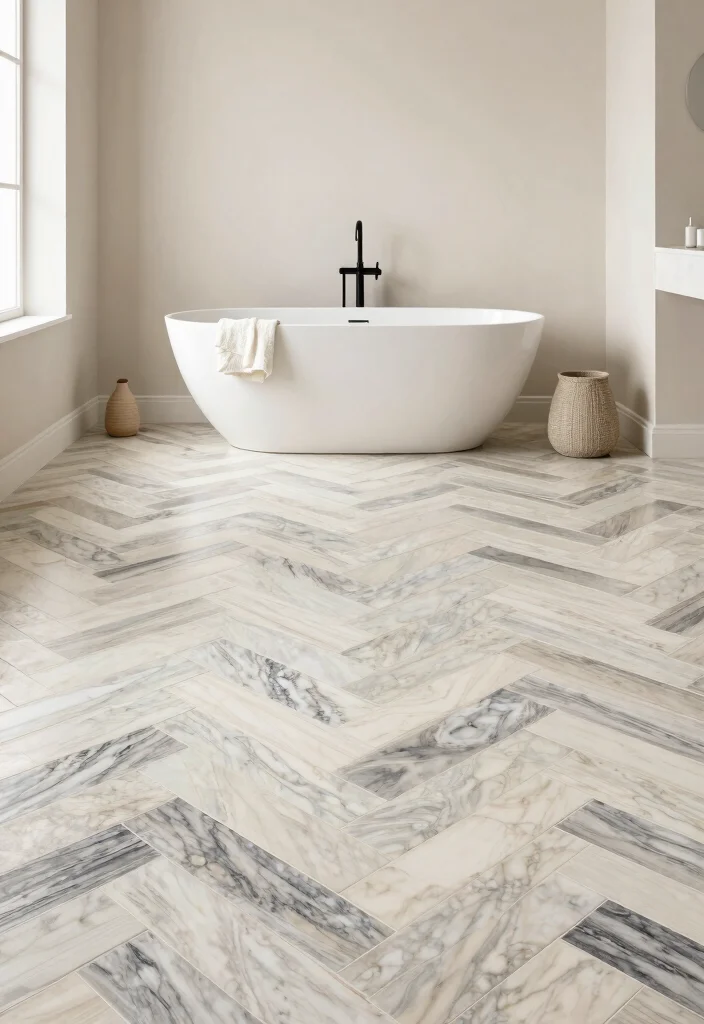 14 Onyx Tile Bathroom Ideas With Luxurious Depth - 3. Onyx Herringbone Pattern for Texture 1