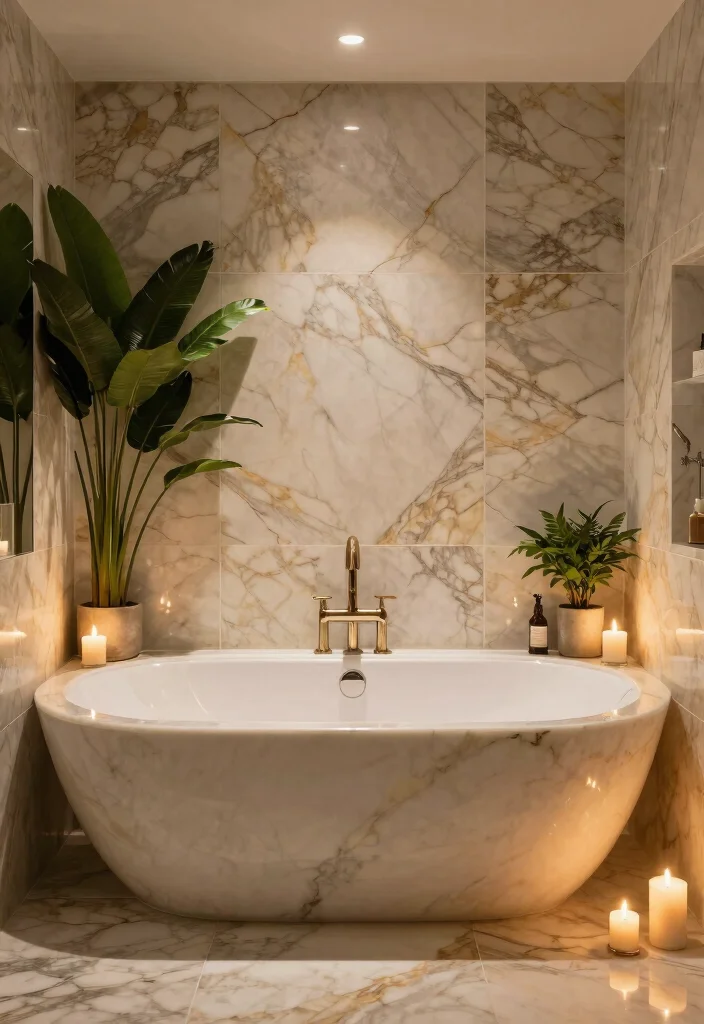 14 Onyx Tile Bathroom Ideas With Luxurious Depth - 4. Luxurious Onyx Bathtub Surround 1