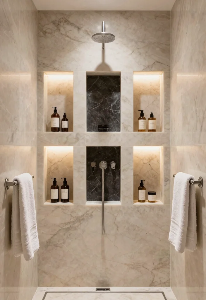 14 Onyx Tile Bathroom Ideas With Luxurious Depth - 7. Onyx Tile Shower Nooks 1