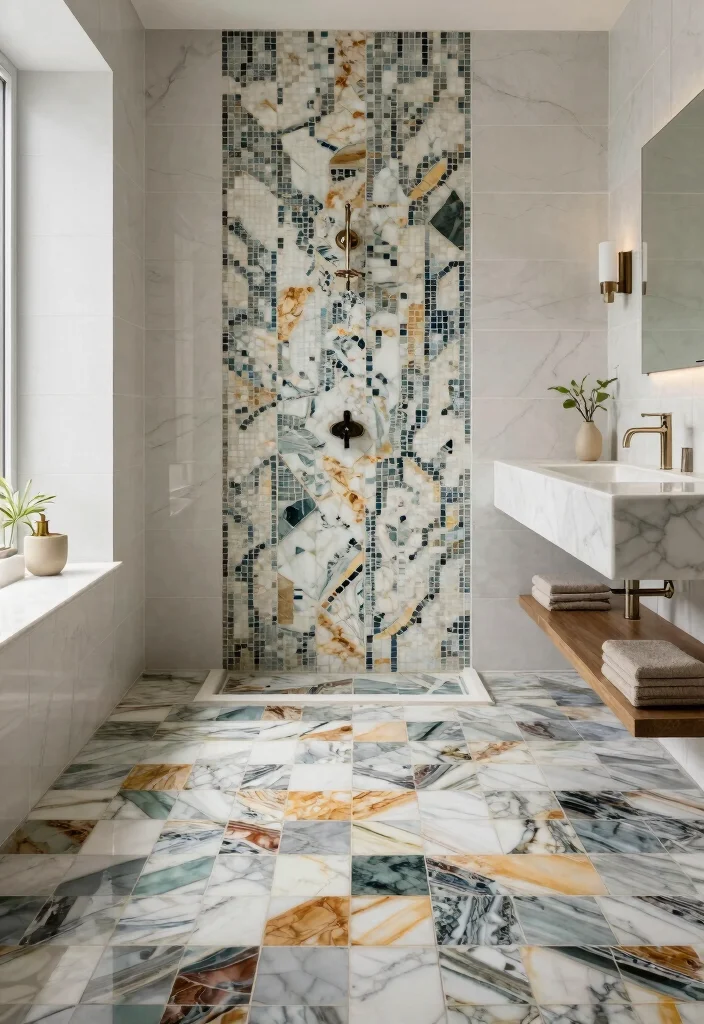 14 Onyx Tile Bathroom Ideas With Luxurious Depth - 8. Onyx Mosaic Accents 1
