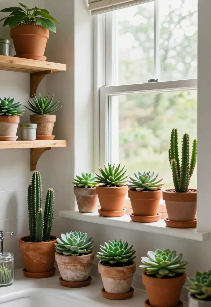 14 Southwest Bathroom Ideas With Earthy Character - 13. Natural Plants 1