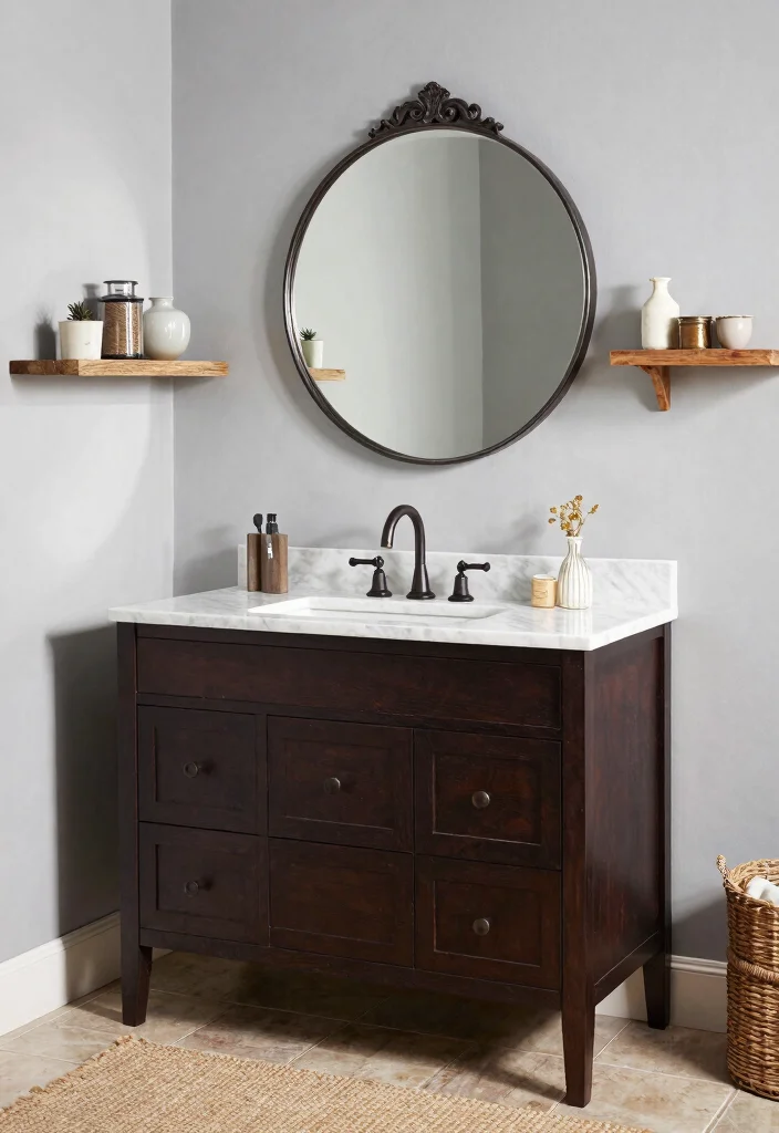 14 Stained Bathroom Vanity Ideas With Rich Character - 1. Deep Espresso Elegance 1