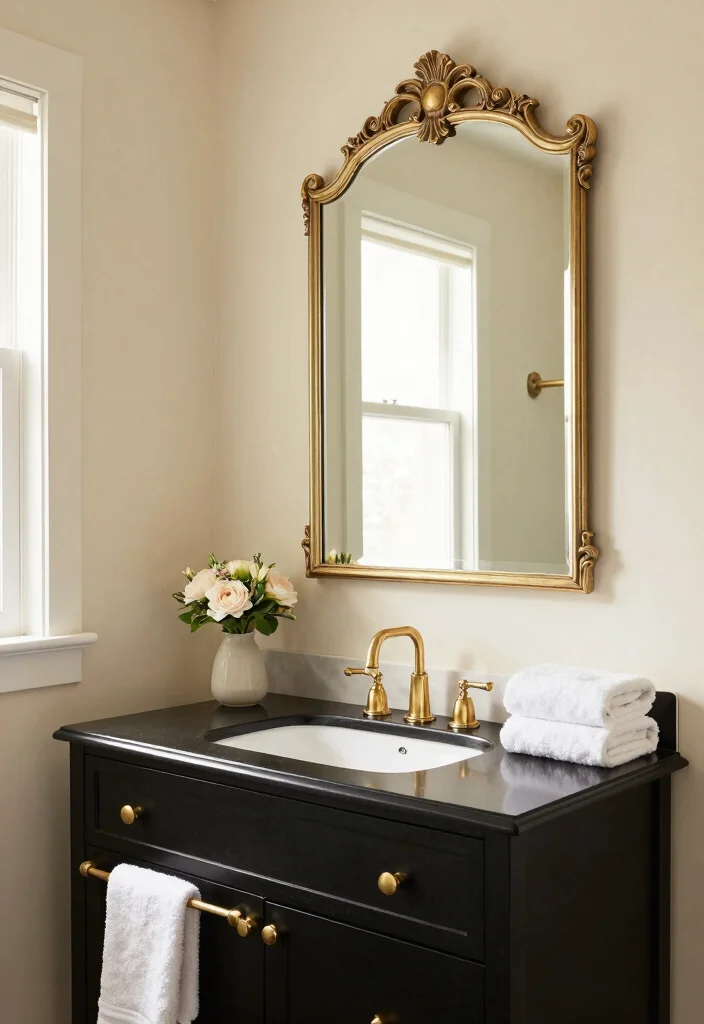14 Stained Bathroom Vanity Ideas With Rich Character - 7. Chic Black Stained Vanities 1